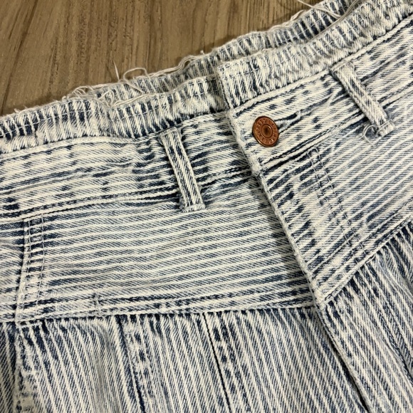 Vtg 80s Gitano Express High Waited Pinstripe Pleated Tapered Crop Jeans Sz 9/10 - Picture 5 of 11